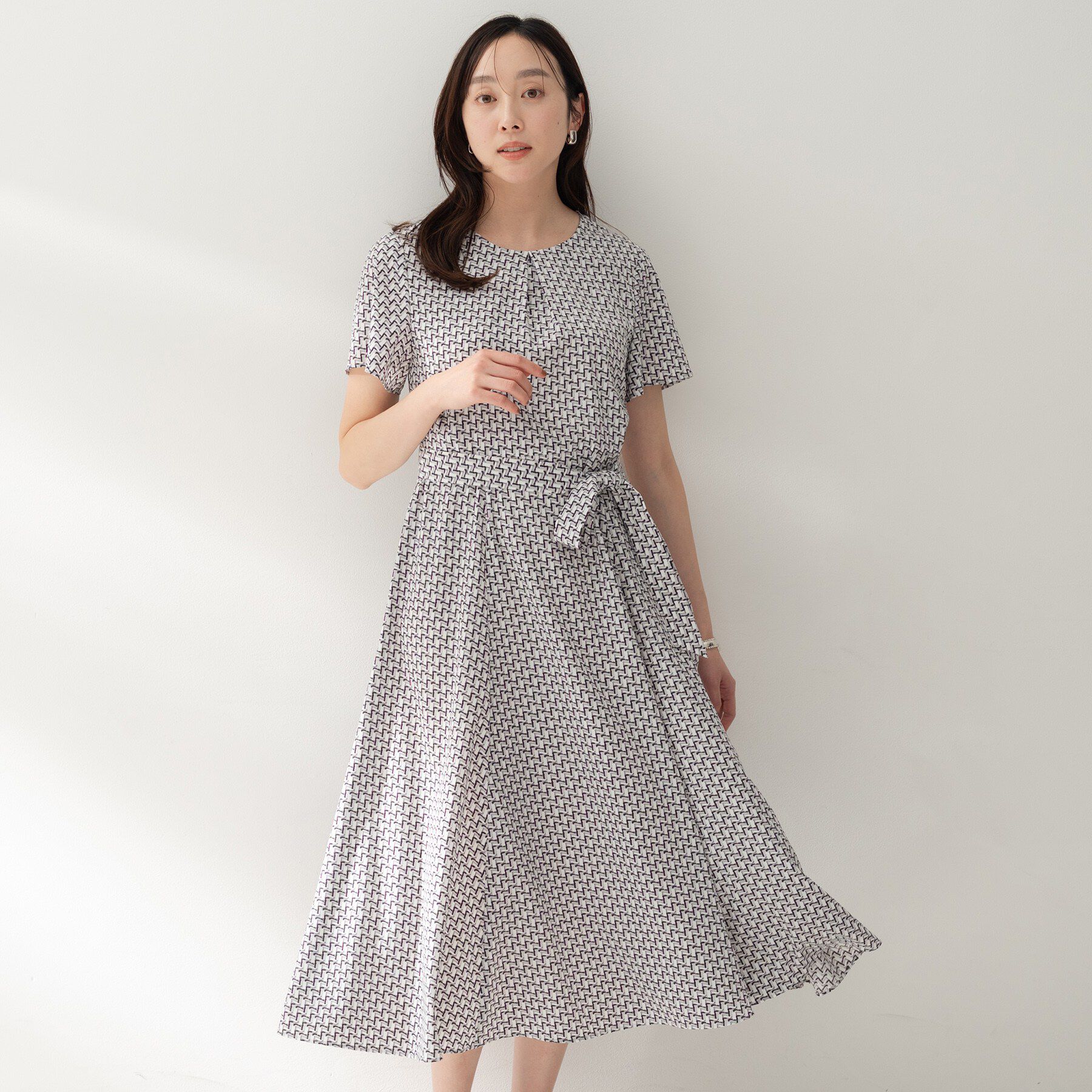 UNTITLED「ジオメプリントワンピース」|ワンピース|グレー(112)