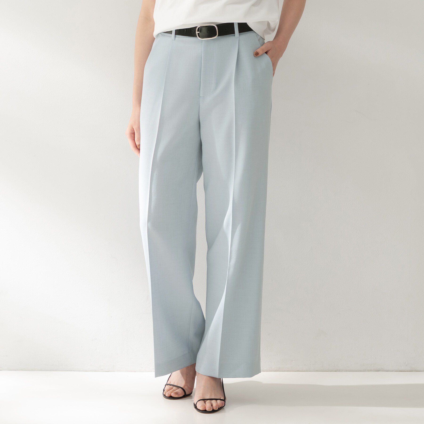 UNTITLED「スラブワイドパンツ」|その他|サックスブルー(09