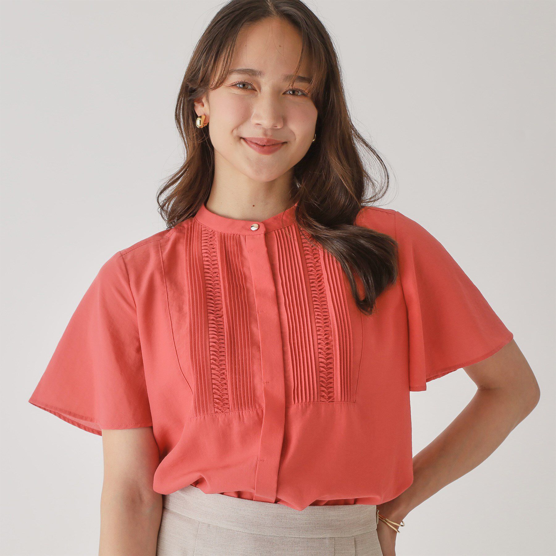 COUP DE CHANCE「【手洗い可】タックデザインブラウス」|シャツ・ブラウス|