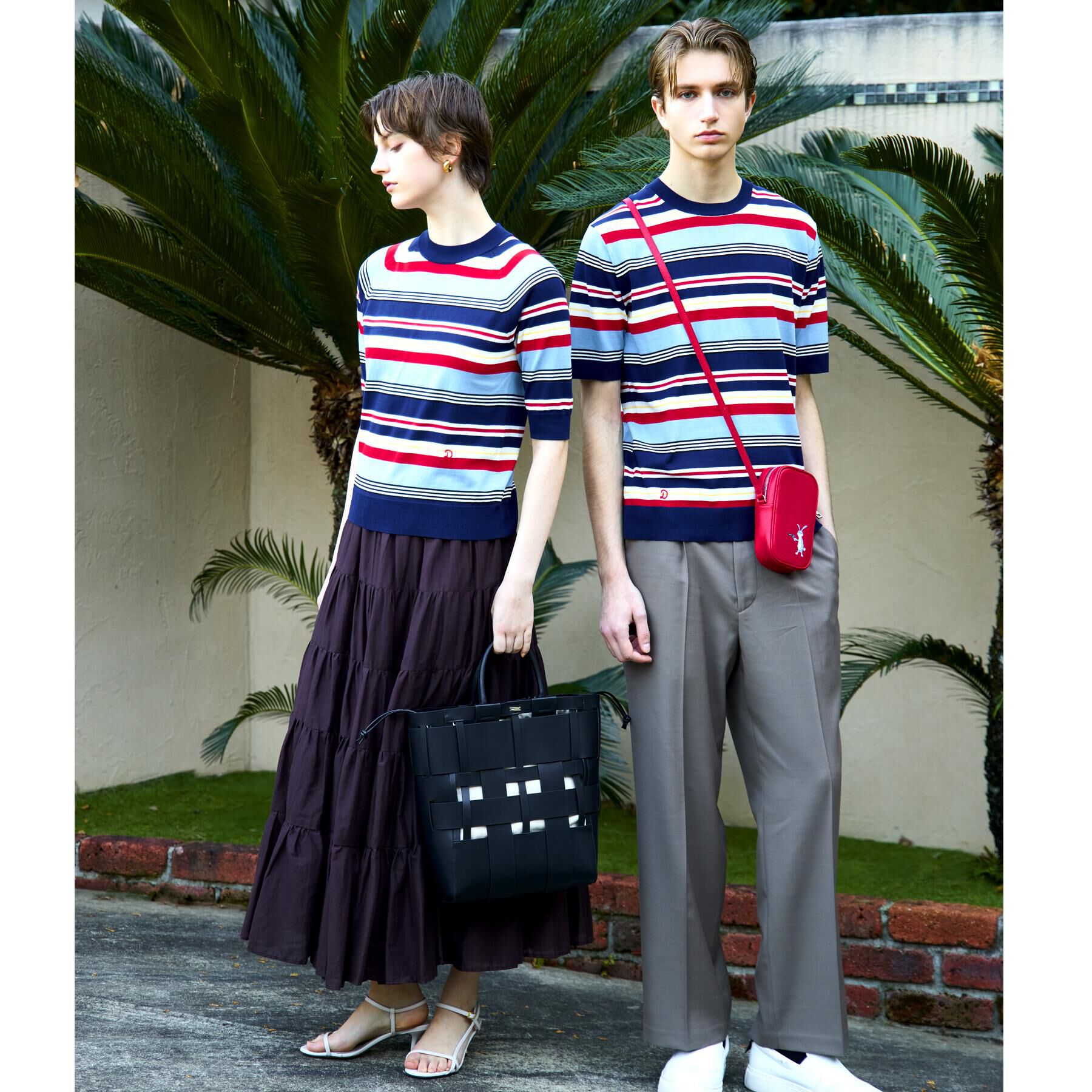 DRESSTERIOR「【ウォッシャブル】コットンシルク マルチボーダーニット」|ニット・セーター|