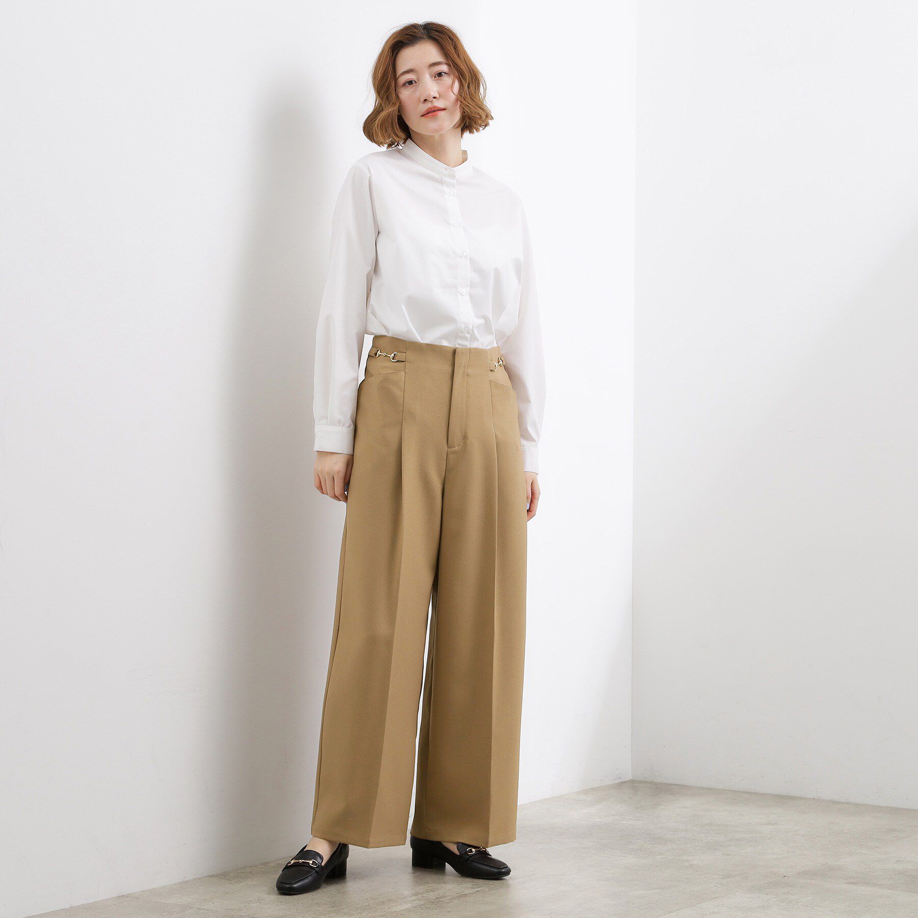 grove「シンプルを品よく格上げ　サイドビットワイドパンツ」|その他|