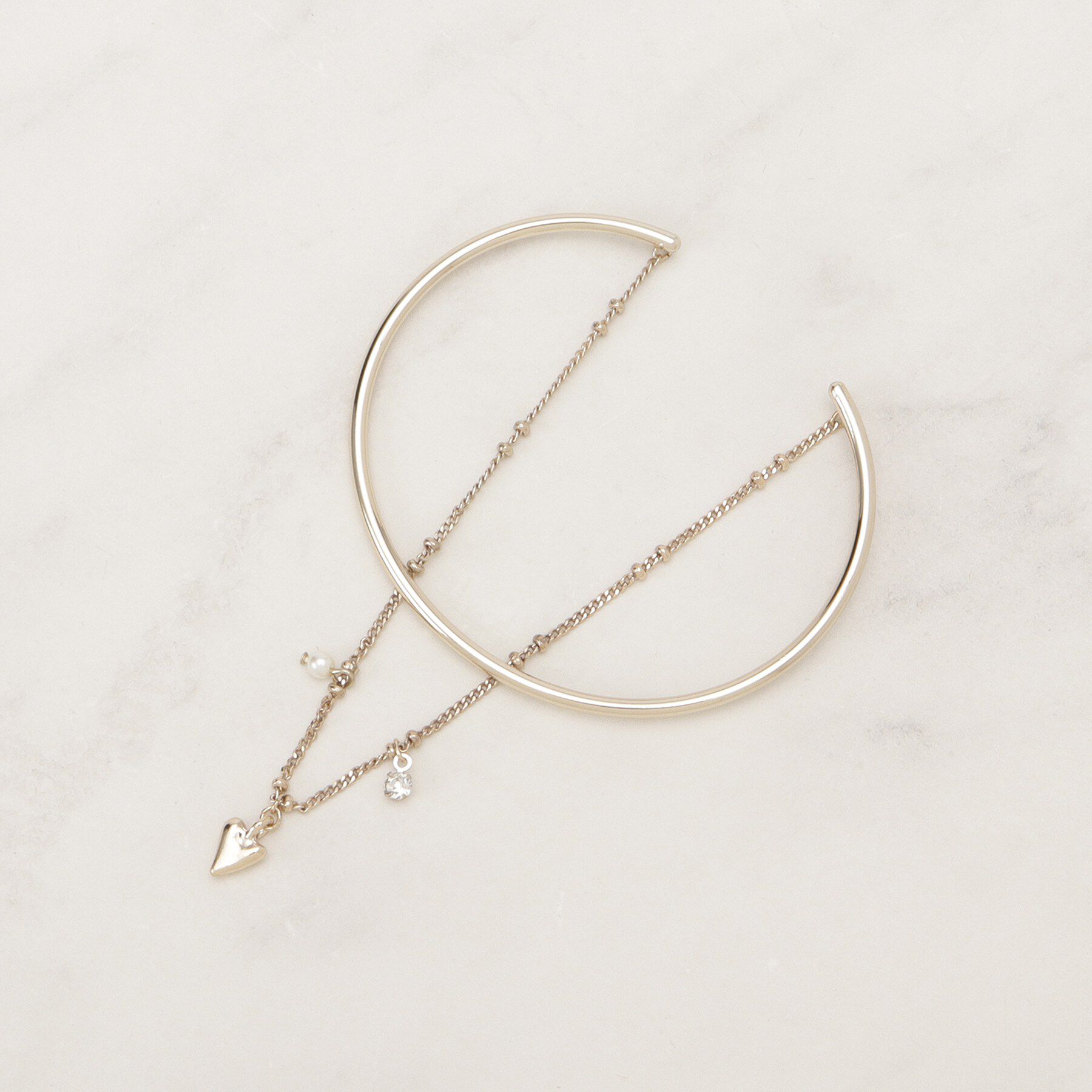 grove「チェーンメタルハートバングル」|ブレスレット・バングル|