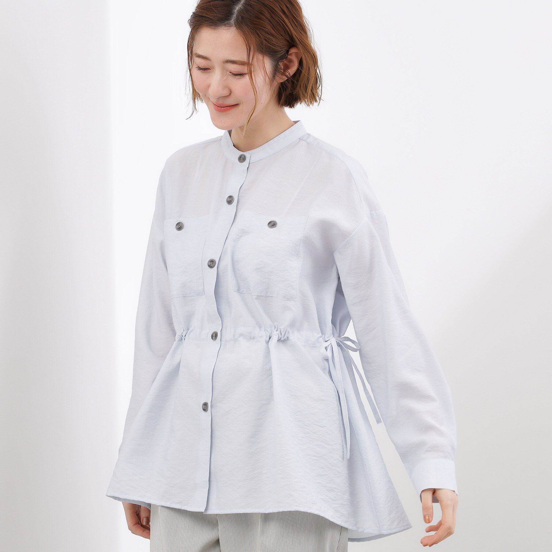grove「【貴島明日香さん着用/体型カバー】洗えるシアーサファリシャツジャケット」|シャツ・ブラウス|