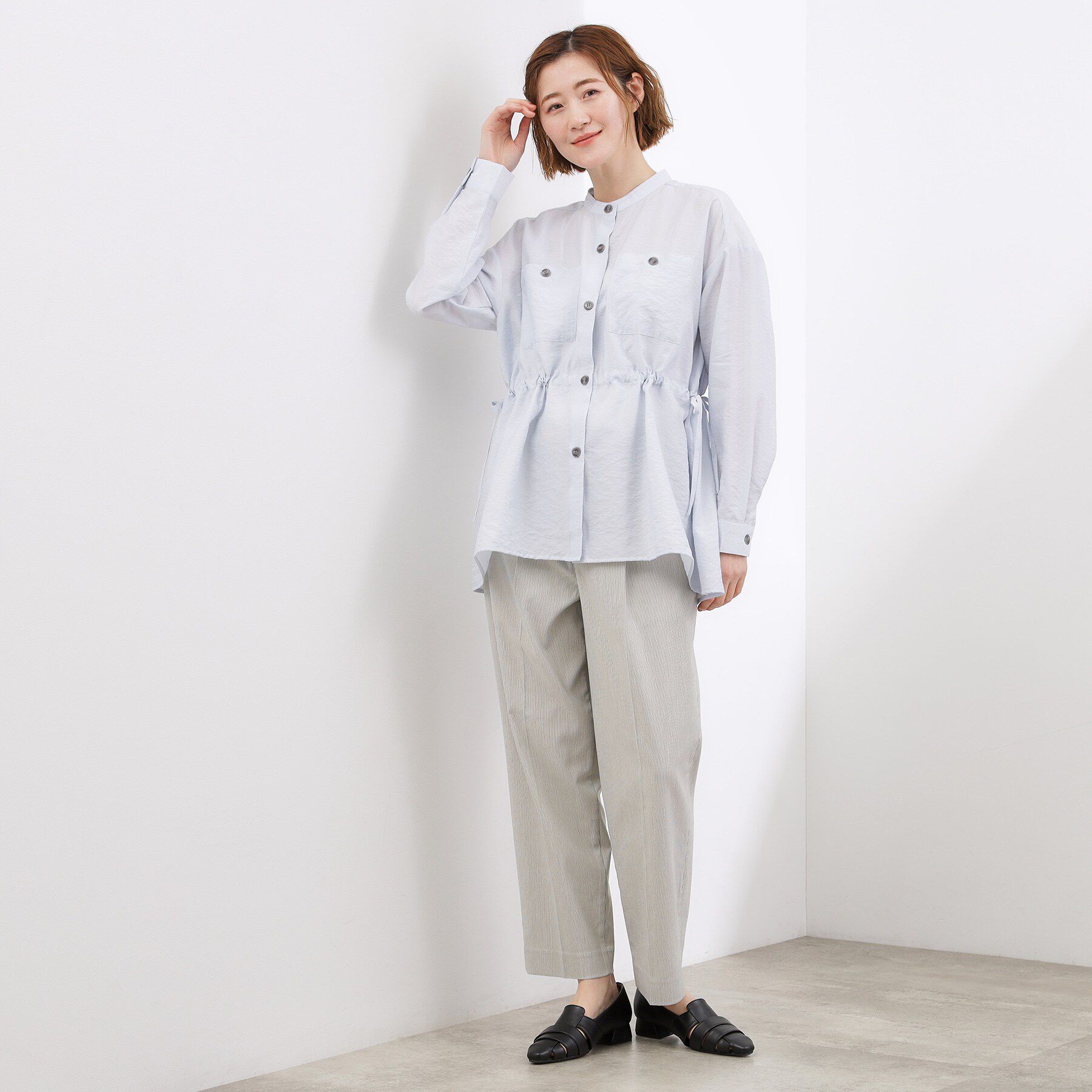 grove「【貴島明日香さん着用/体型カバー】洗えるシアーサファリシャツジャケット」|シャツ・ブラウス|