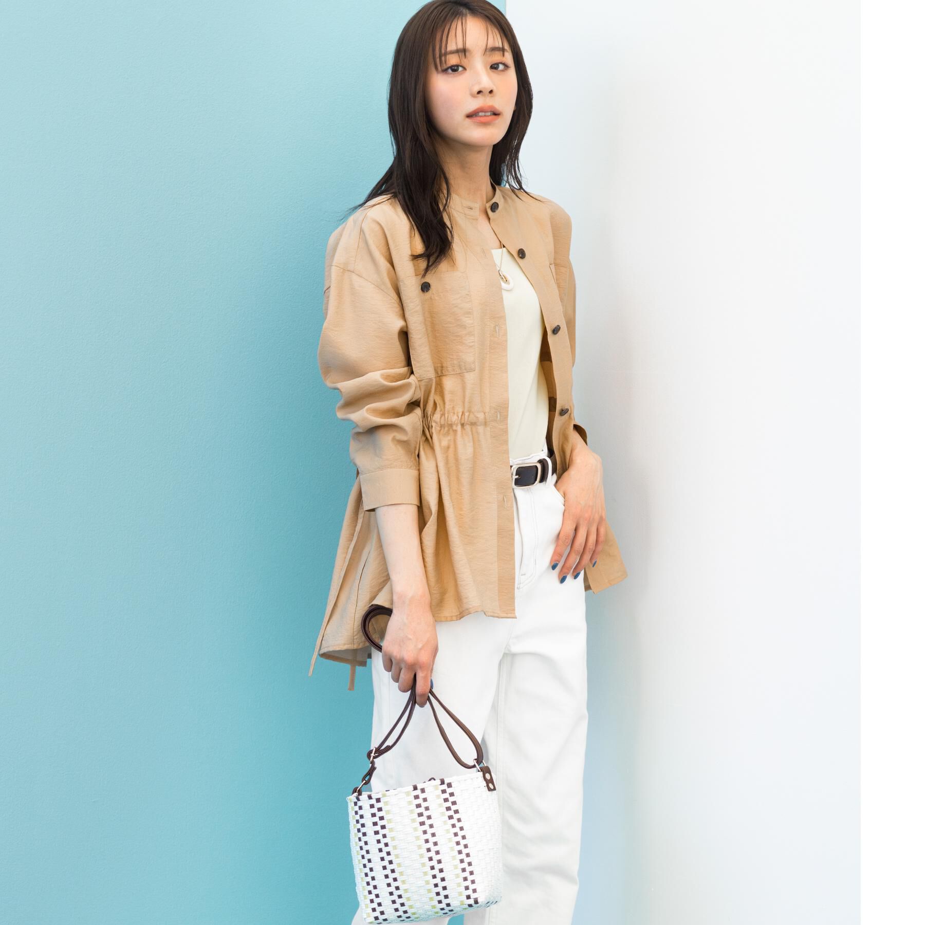 grove「【貴島明日香さん着用/体型カバー】洗えるシアーサファリシャツジャケット」|シャツ・ブラウス|