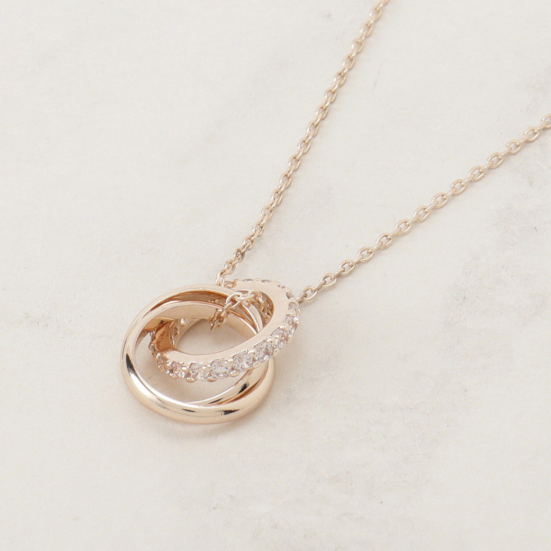 grove「ミニビジューリングY字アジャスタブルネックレス」|ネックレス|ピンクゴールド(00