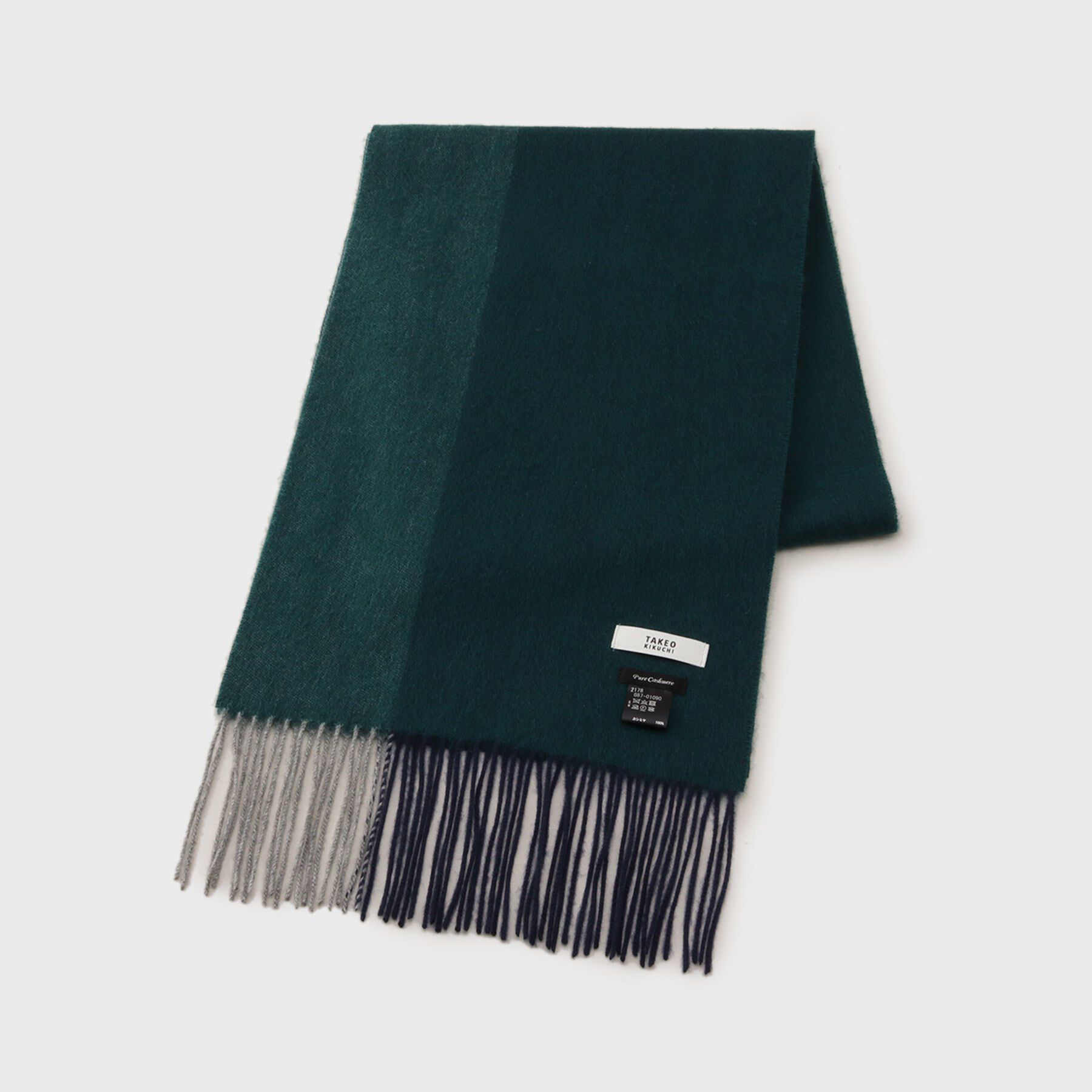 TAKEO KIKUCHI「【カシミヤ100%】パネル カシミヤマフラー」|ストール|グリーン(024)
