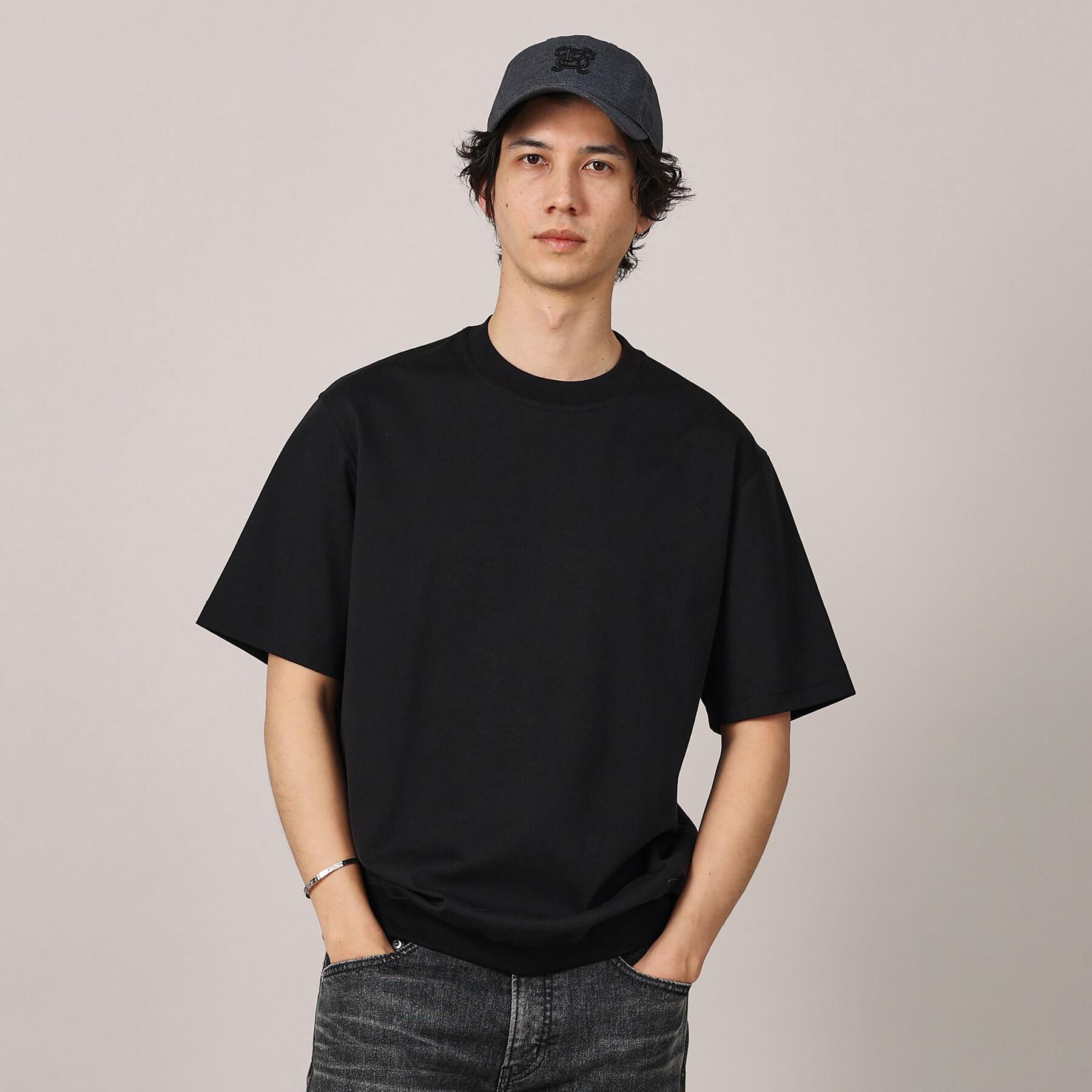 TAKEO KIKUCHI「【抗菌防臭／5サイズ展開】ハイゲージポンチ Tシャツ」|Tシャツ・カットソー|ブラック(019)