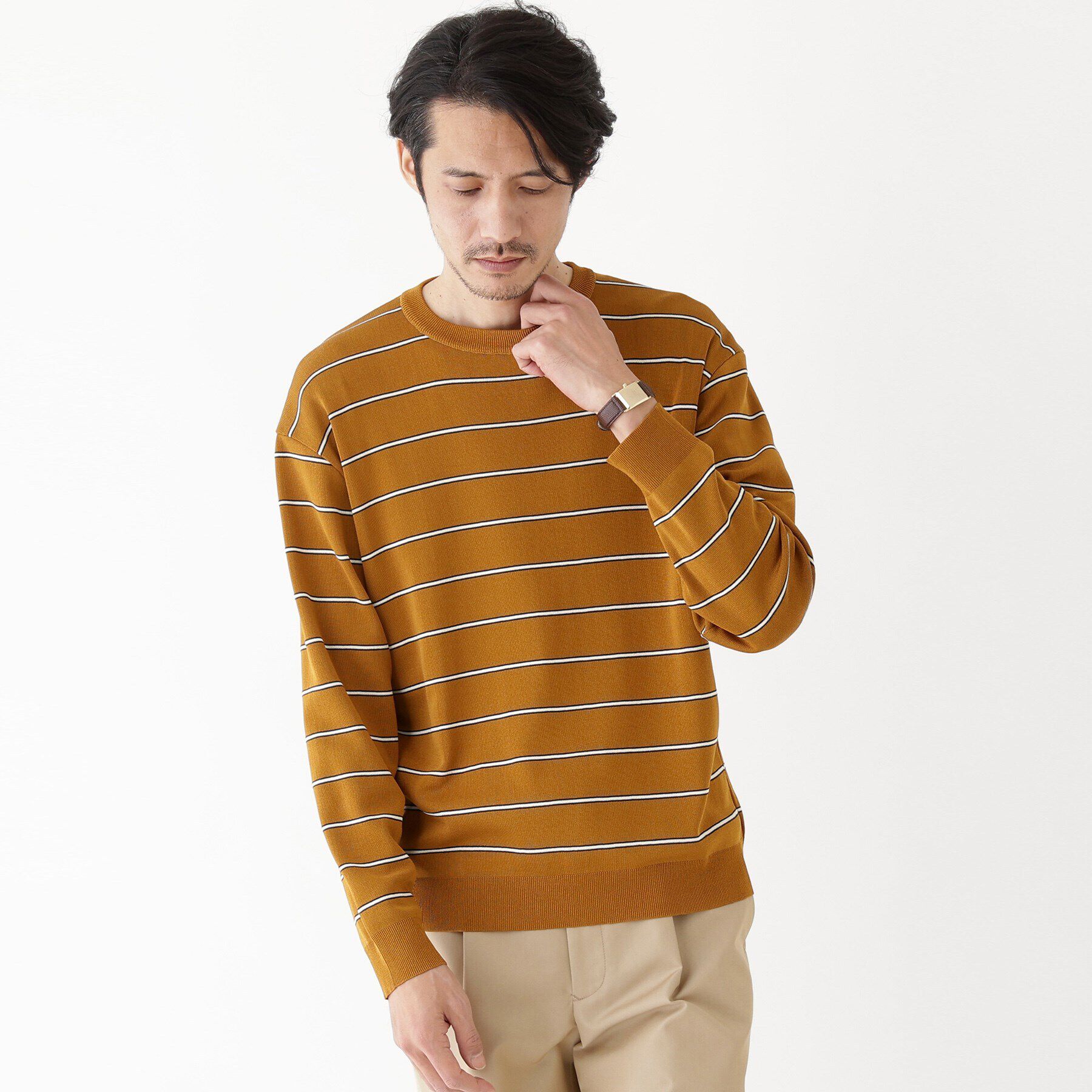 TAKEO KIKUCHI「【THE FLAGSHIP】ボーダー プルオーバー ニット」|ニット・セーター|