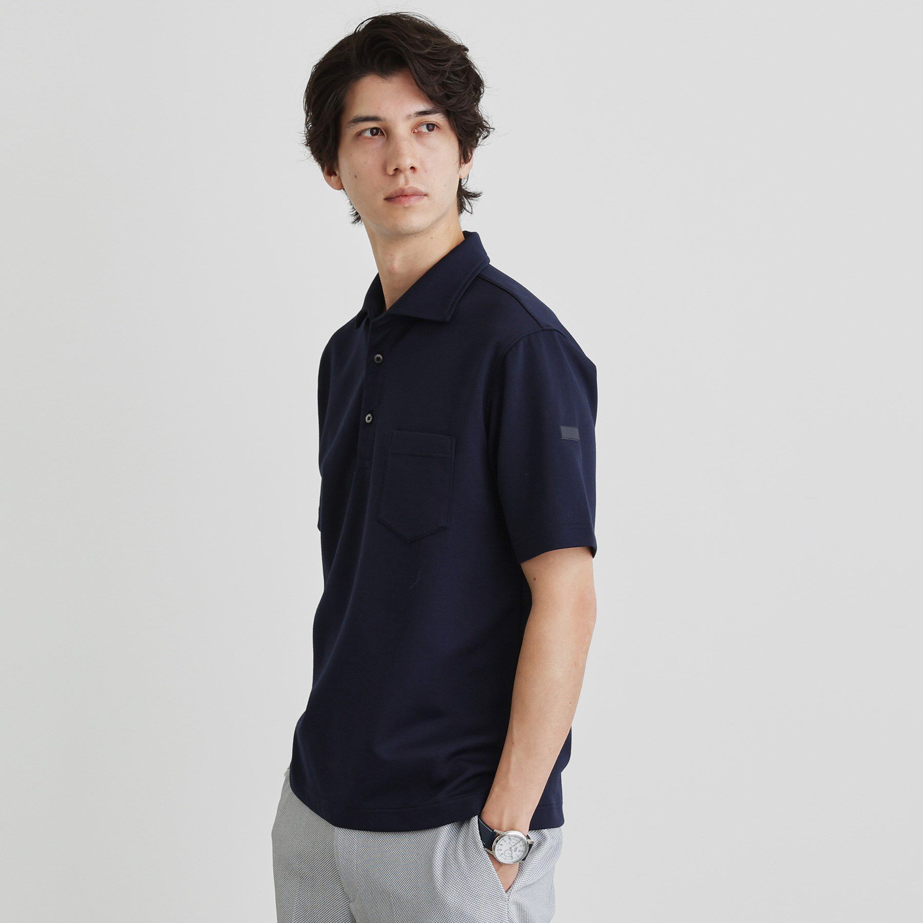 TAKEO KIKUCHI「千鳥柄ポロシャツ」|ポロシャツ|