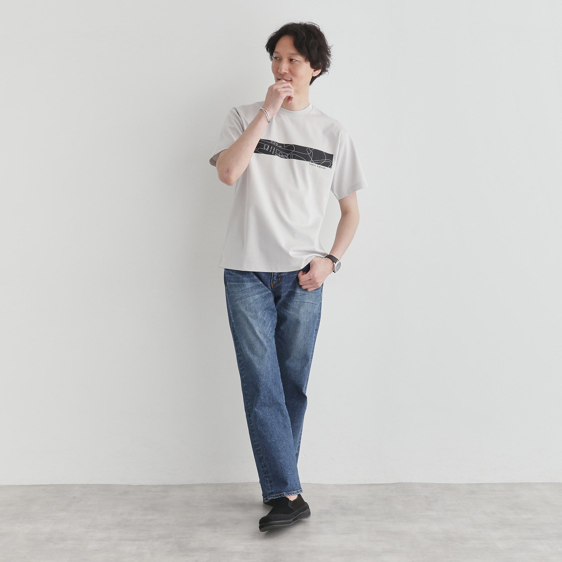 TAKEO KIKUCHI「バープリントポンチTシャツ」|Tシャツ・カットソー|