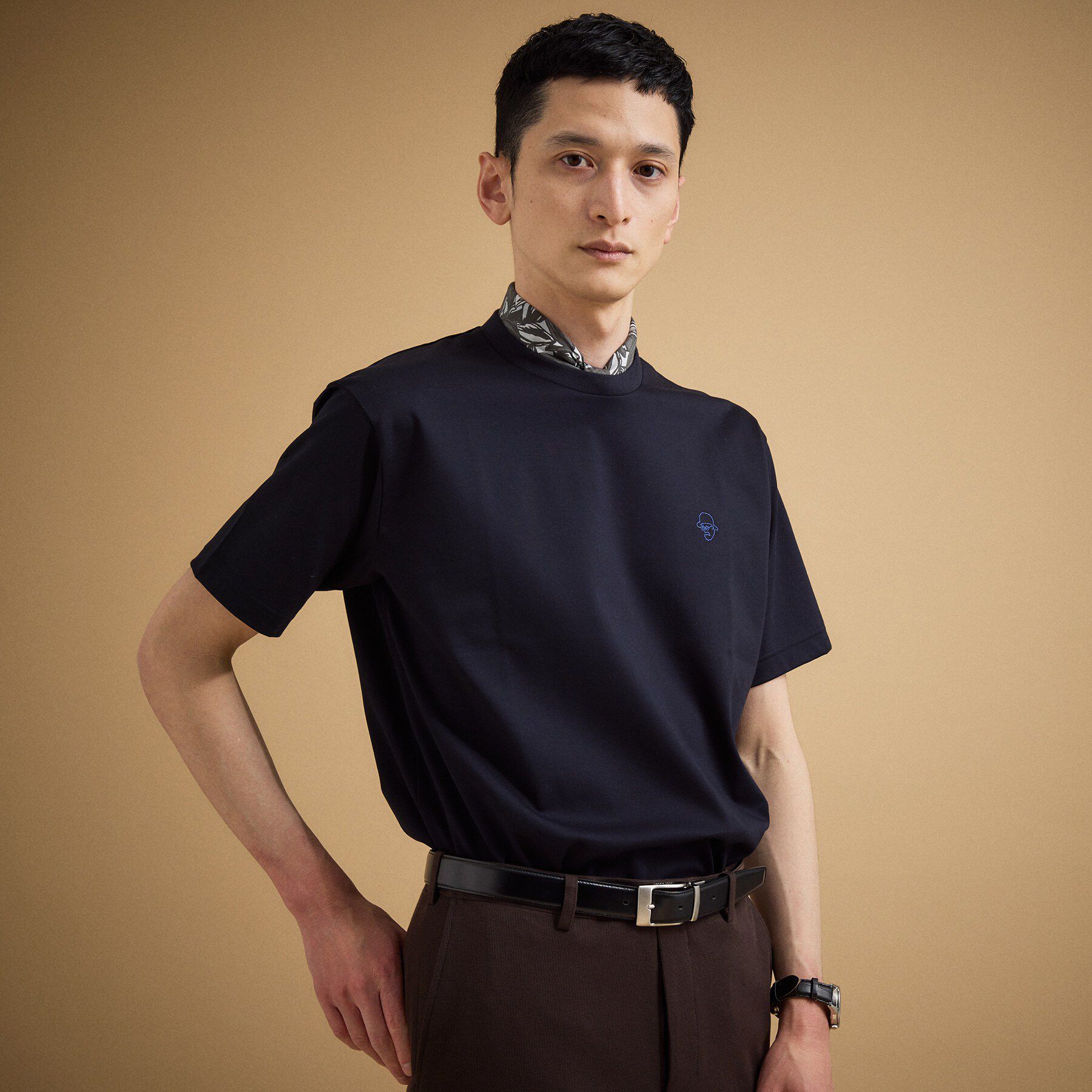 TAKEO KIKUCHI「ワンストローク刺繍 半袖 Tシャツ」|Tシャツ・カットソー|