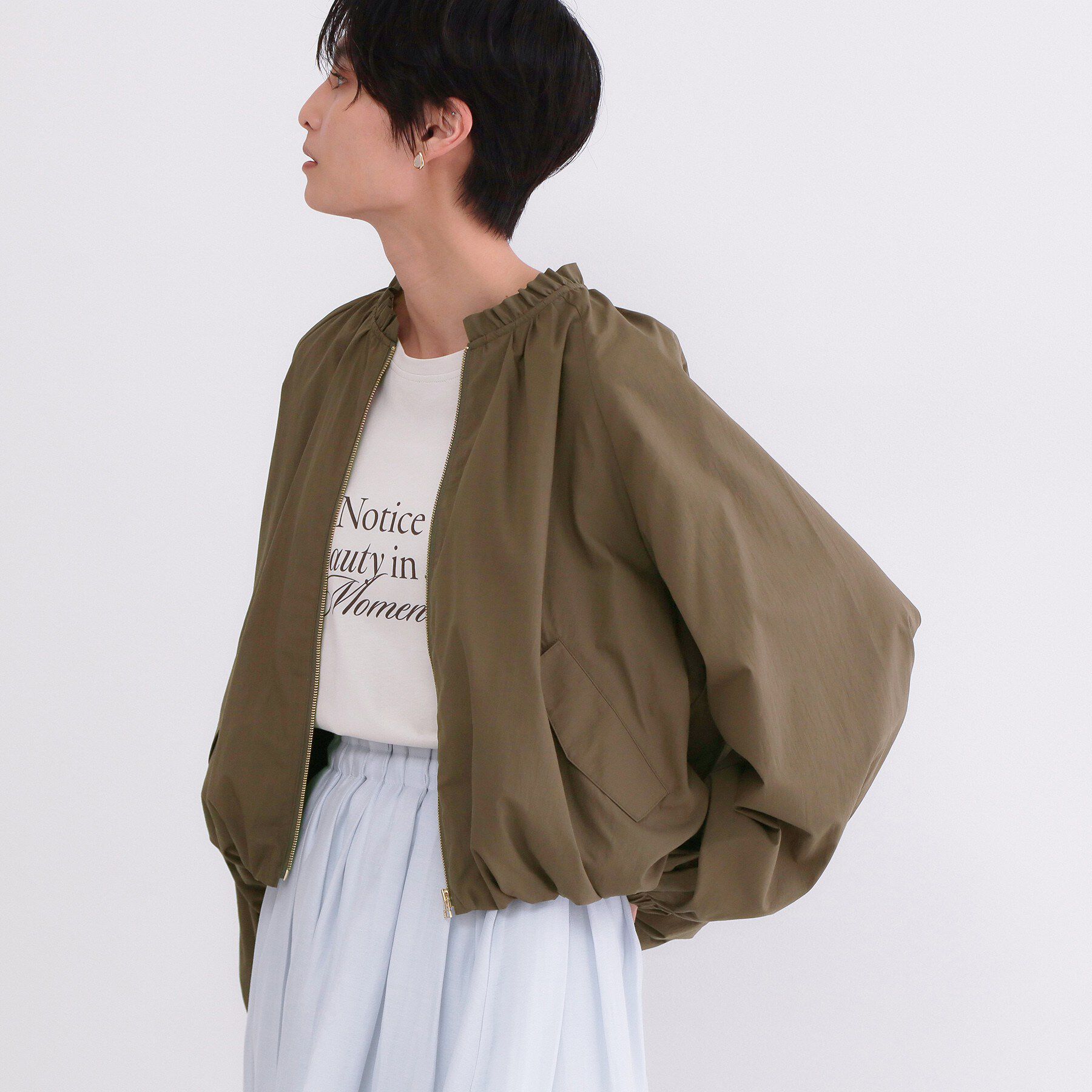 OPAQUE.CLIP「撥水 裾バルーンブルゾン【洗濯機OK】」|ブルゾン・スタジャン|