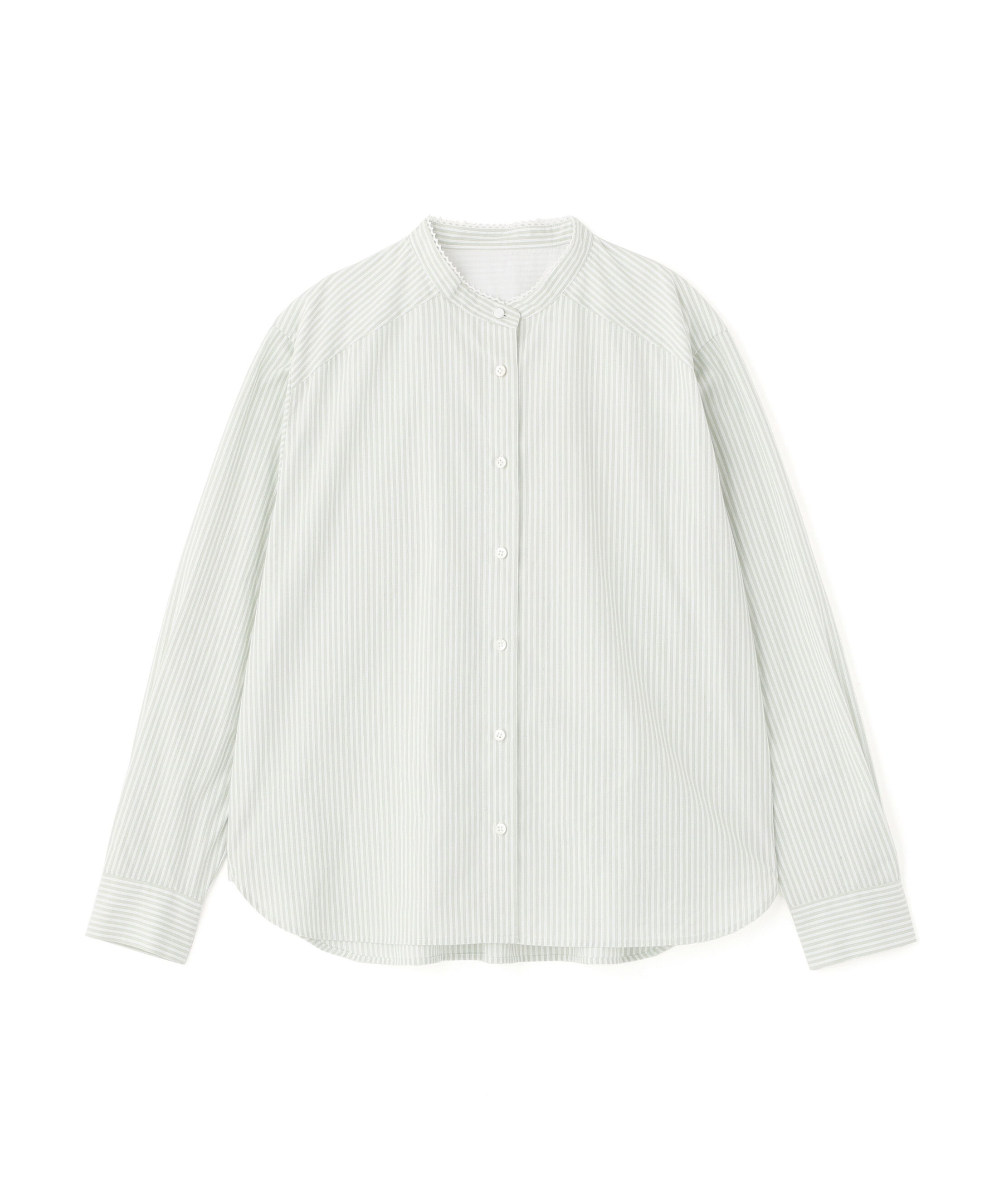  「◆ドビーストライプレースカラーブラウス」|シャツ・ブラウス|