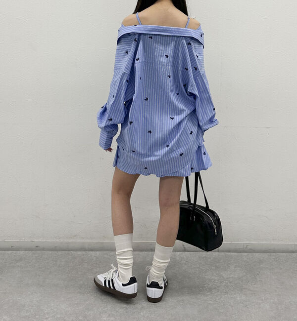 archives「花柄刺繍ストライプフリルミニＳＫ」|スカート|