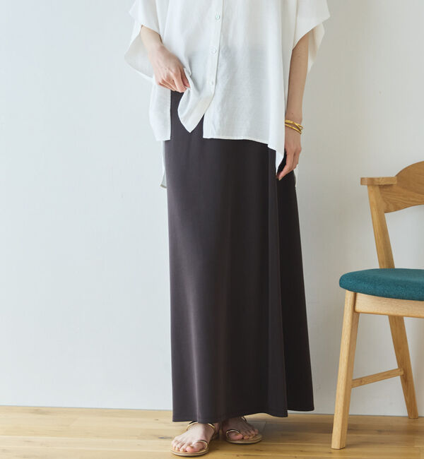 Doux archives「多機能ソフトリブセミフレアスカート」|スカート|CHARCOAL GRAY