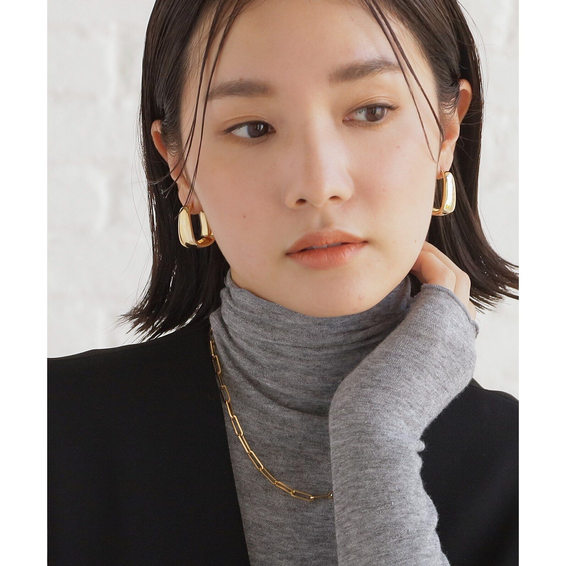 COCOSHNIK ONKITSCH「シルバー デザインチェーン フラットロングネックレス GP」|ネックレス|