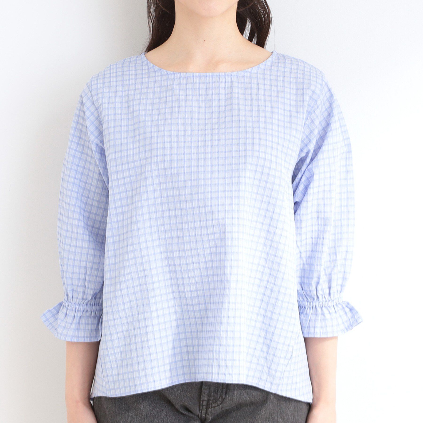 SHOO･LA･RUE「【セットアップ可】サッカーチェック柄ブラウス」|シャツ・ブラウス|