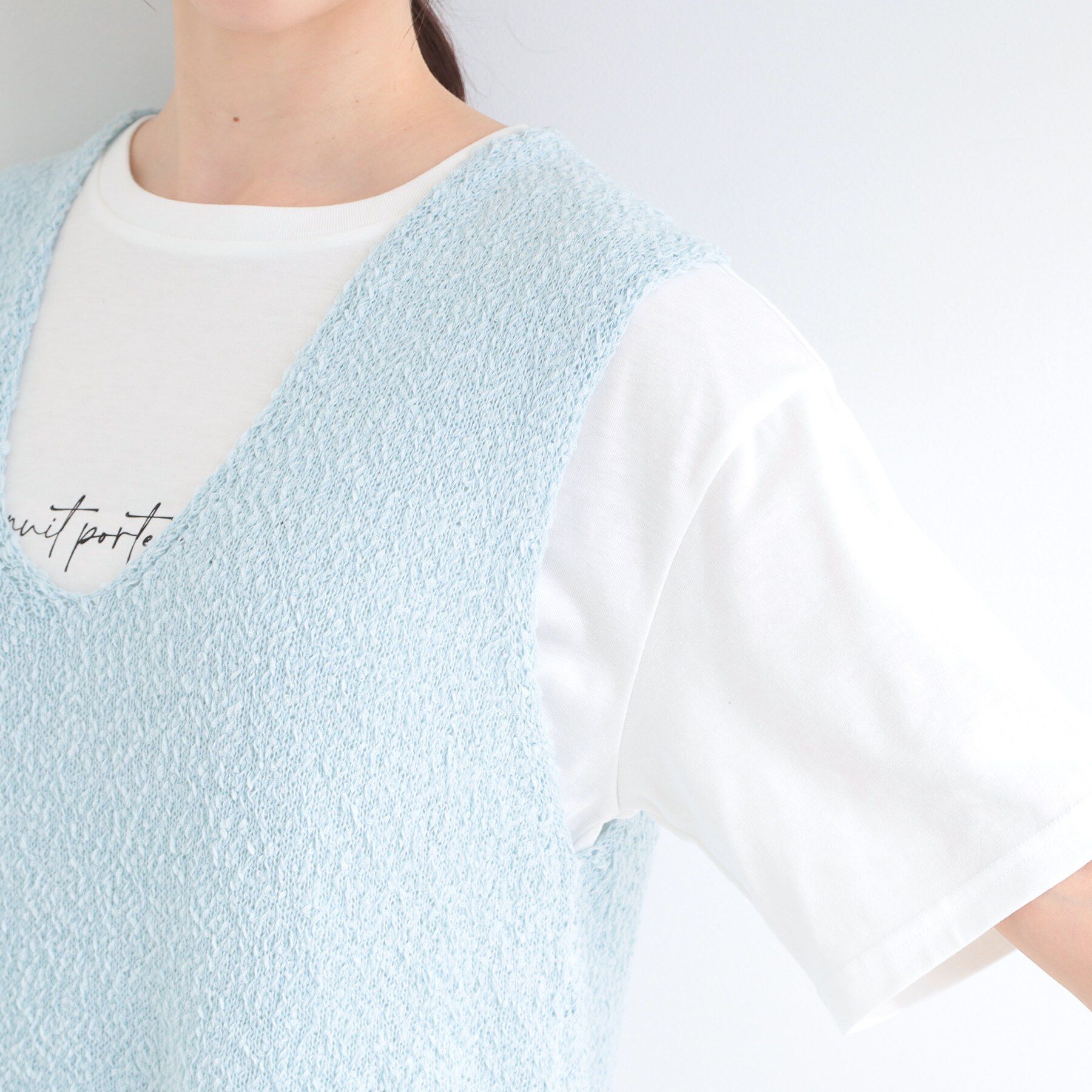 SHOO･LA･RUE「【2点セット】ニットベスト＆ロゴTシャツSET」|その他|