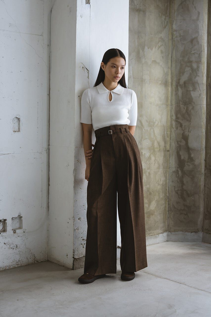 STYLEMIXER「フロントホールニットポロ」|ニット・セーター|