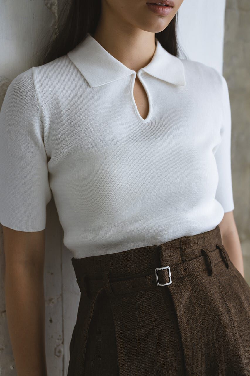 STYLEMIXER「フロントホールニットポロ」|ニット・セーター|