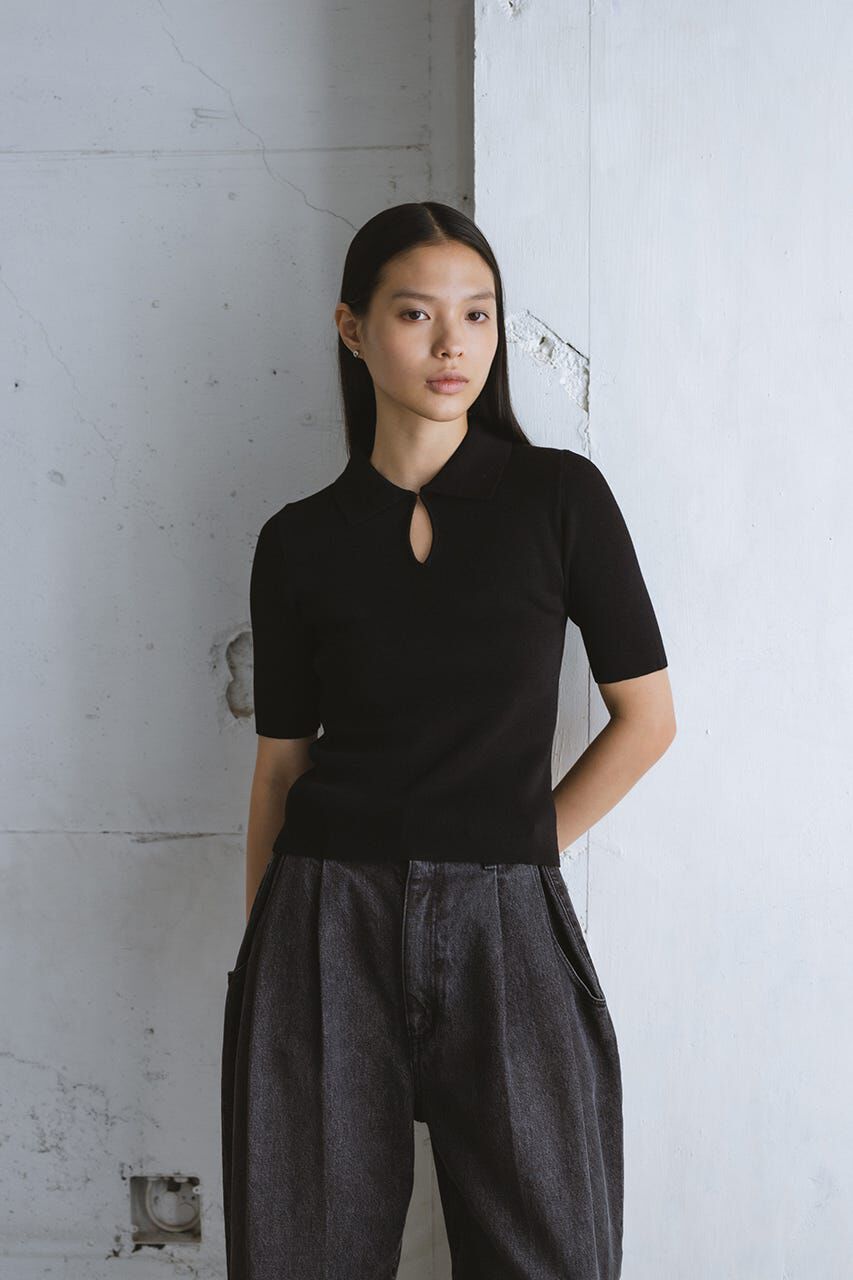 STYLEMIXER「フロントホールニットポロ」|ニット・セーター|