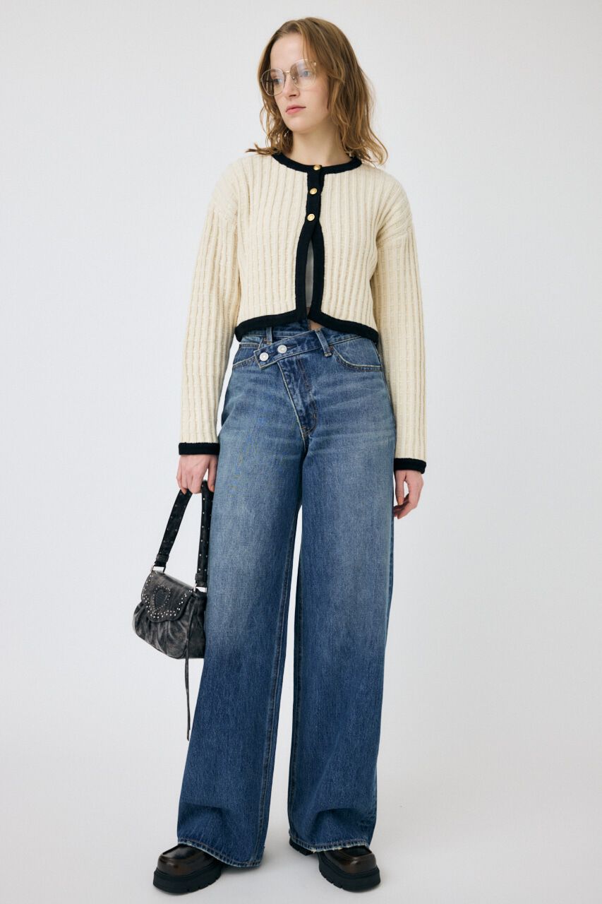 MOUSSY「BI COLOR ニットカーディガン」|カーディガン|