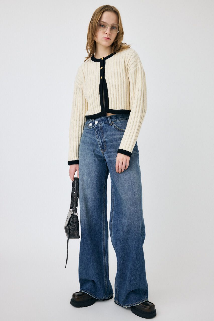 MOUSSY「BI COLOR ニットカーディガン」|カーディガン|