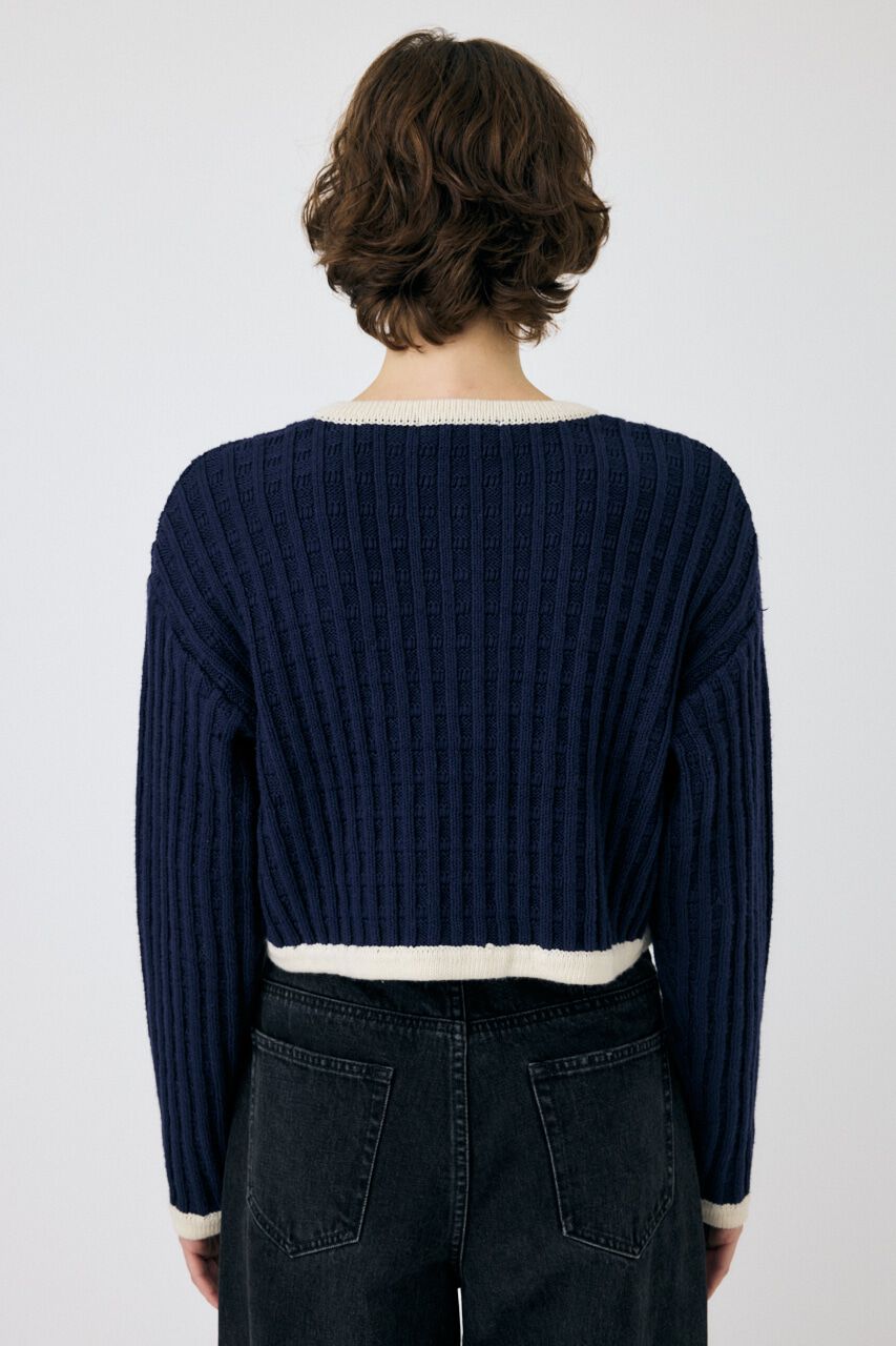 MOUSSY「BI COLOR ニットカーディガン」|カーディガン|