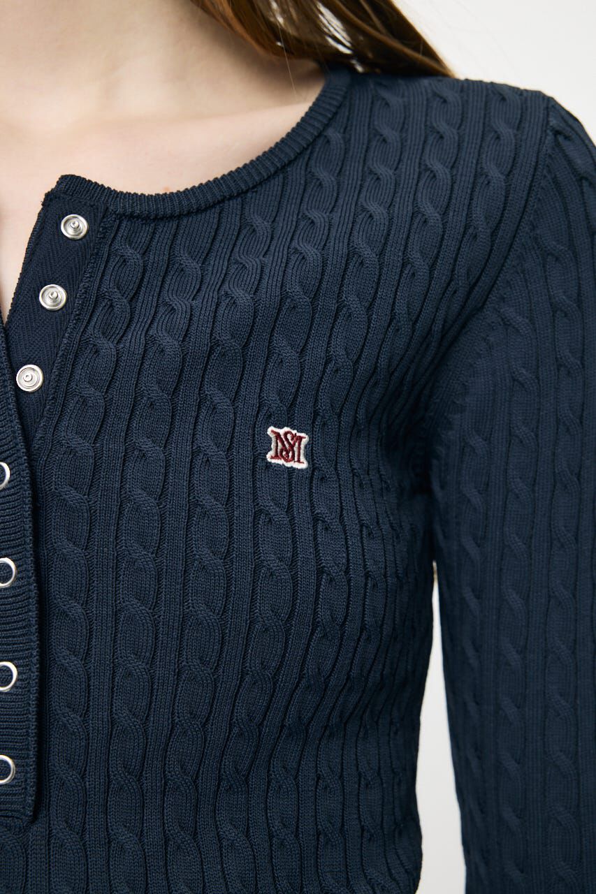 MOUSSY「HENRY NECK CABLE KNIT トップス」|ニット・セーター|