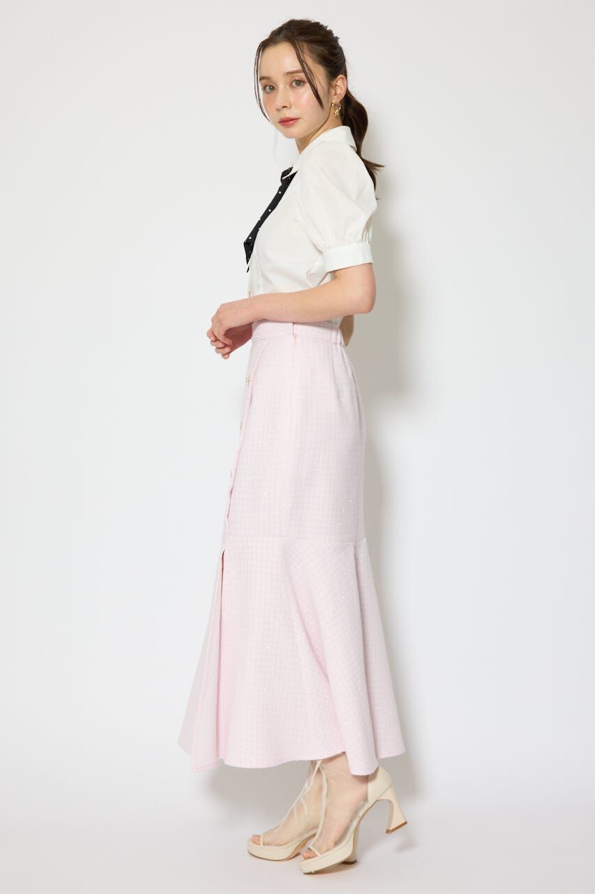 rienda「ラップスリットツイードマーメイドスカート」|スカート|