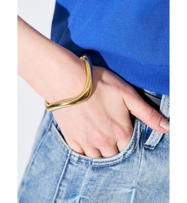 ELENDEEK「NUANCE WAVE BANGLE」|ブレスレット・バングル|ゴールド