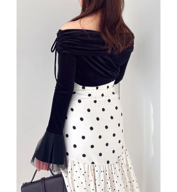 dazzlin「シアーベロアオフショルトップス」|Tシャツ・カットソー|