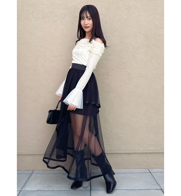 dazzlin「シアーベロアオフショルトップス」|Tシャツ・カットソー|