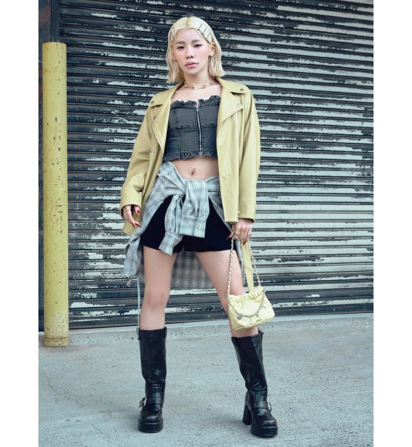 EVRIS「ルーズシルエットライダース」|ライダースジャケット|