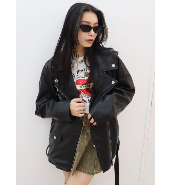 EVRIS「ルーズシルエットライダース」|ライダースジャケット|