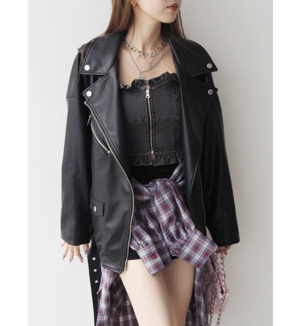 EVRIS「ルーズシルエットライダース」|ライダースジャケット|