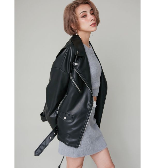 EVRIS「ルーズシルエットライダース」|ライダースジャケット|