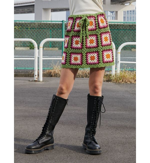 jouetie「クロシェミニスカート」|スカート|グリーン