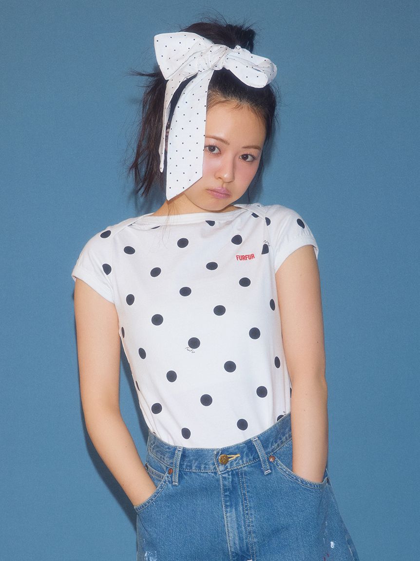 FURFUR「ポルカドットコンパクトTシャツ」|Tシャツ・カットソー|