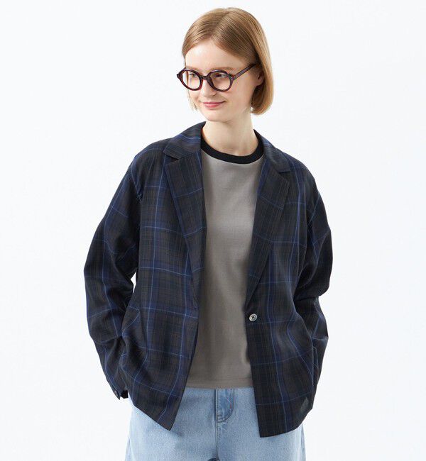 MACKINTOSH PHILOSOPHY「チェックシャツジャケット」|ブルゾン・スタジャン|ネイビー