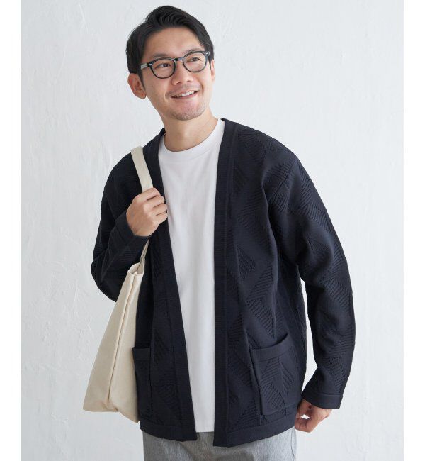 ikka「GOKU楽ニットジオメカーディガン」|その他|ネイビーブルー