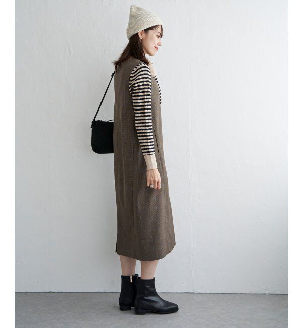 ikka「Vネックジャンパースカート」|ワンピース|