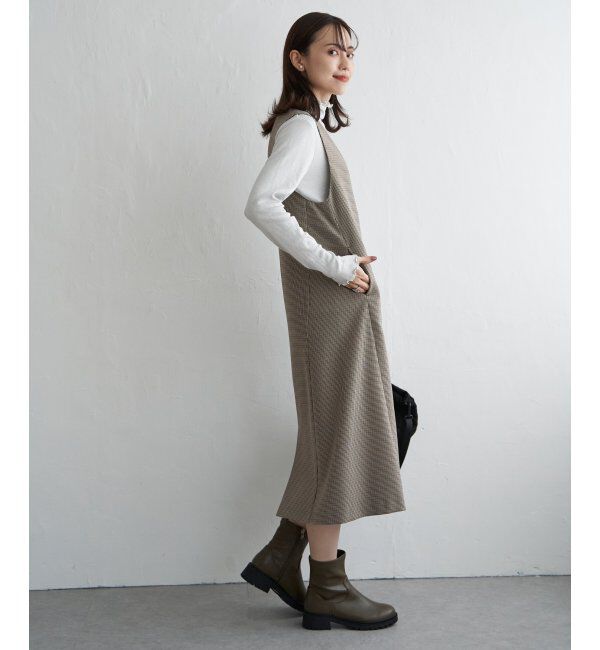 ikka「Vネックジャンパースカート」|ワンピース|