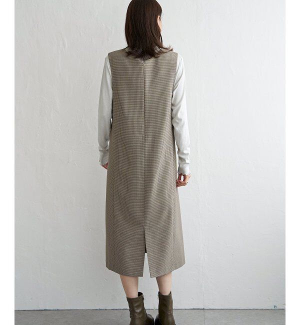 ikka「Vネックジャンパースカート」|ワンピース|