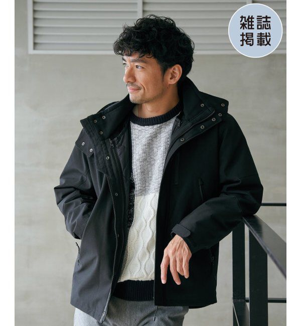 ikka「【撥水／保温】sorona(R) 3WAYマウンテンパーカー」|その他|ブラック