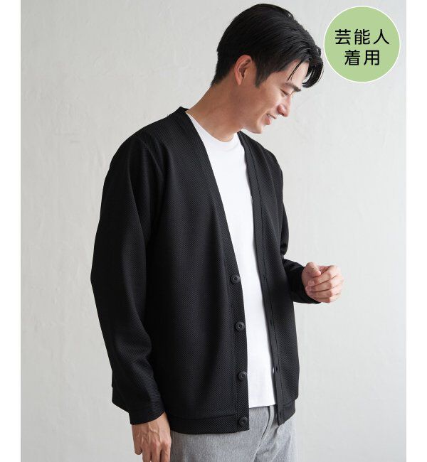 ikka「パイナップルサイドポケカーデ」|カーディガン|ブラック