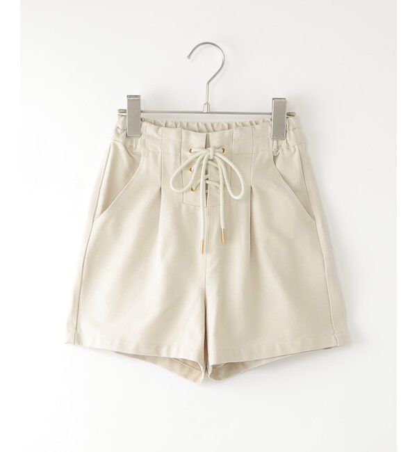 ikka kids「GOKU楽パンツ 冷感レースアップハーフパンツ (120cm~160cm)」|その他|アイボリー