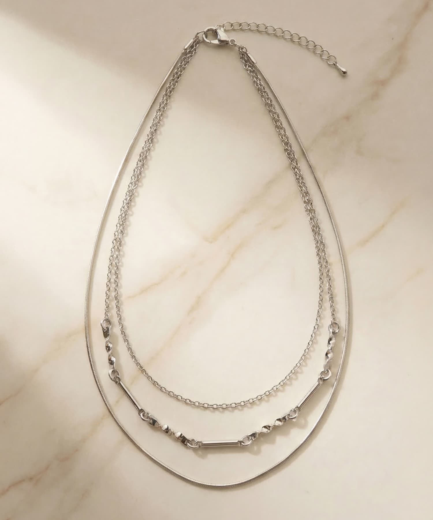 STYLE DELI「42cmミックスチェーン３連ネックレス」|ネックレス|