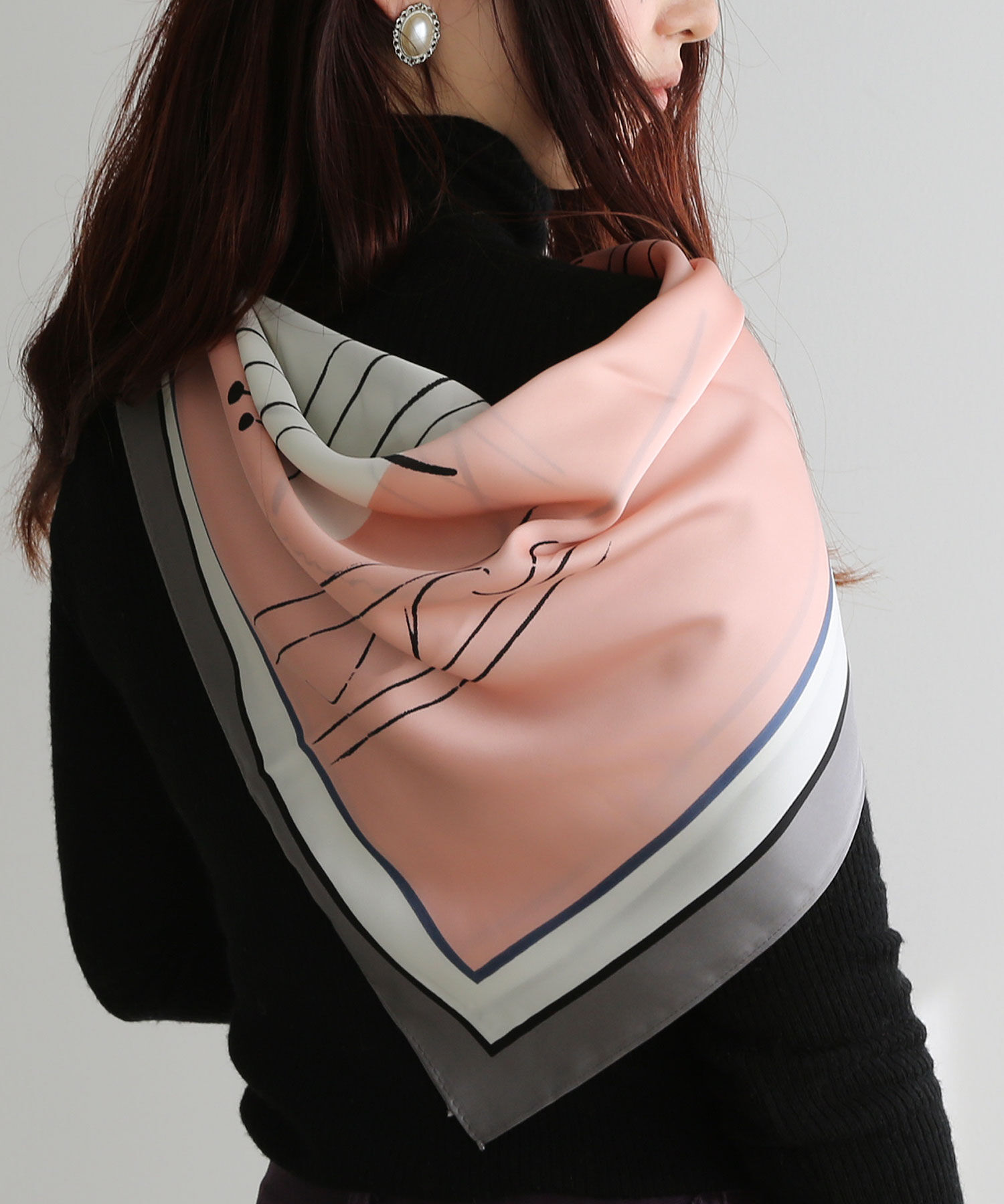 colleca la「ペールカラー大判スカーフ」|バンダナ・スカーフ|ピンク